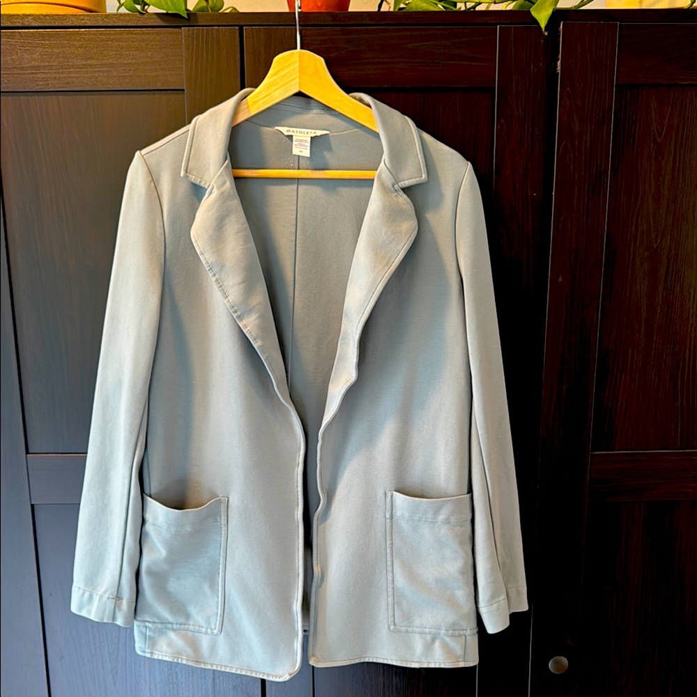 Athleta Green/Gray Blazer Lightweight Casual Fit